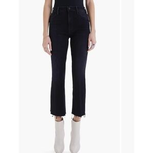 Mother The Hustler Ankle Fray Jeans Encounters At Night High Rise Black 30 NWT